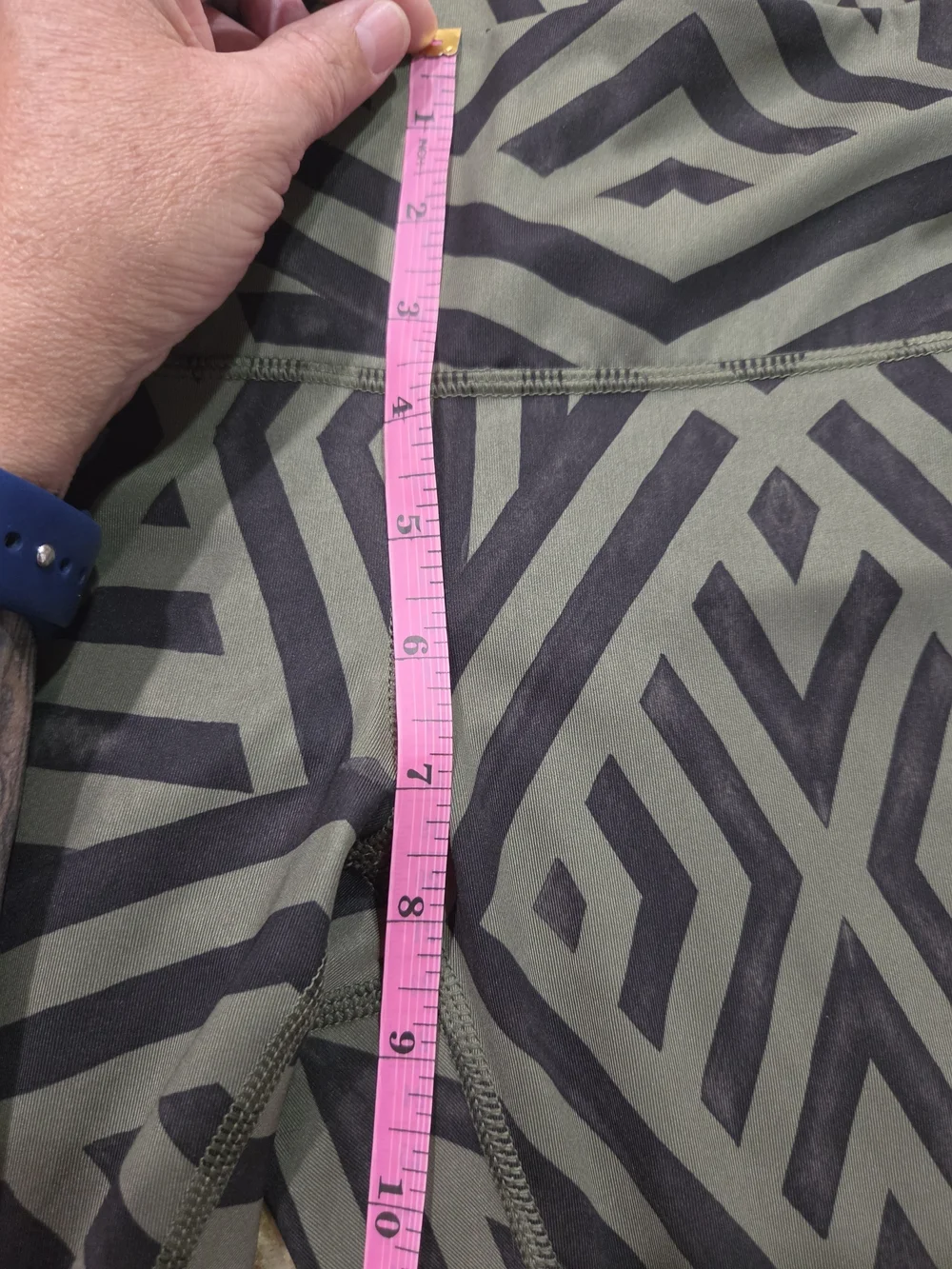 lululemon athletica Olive Green and Black Geometric Leggings